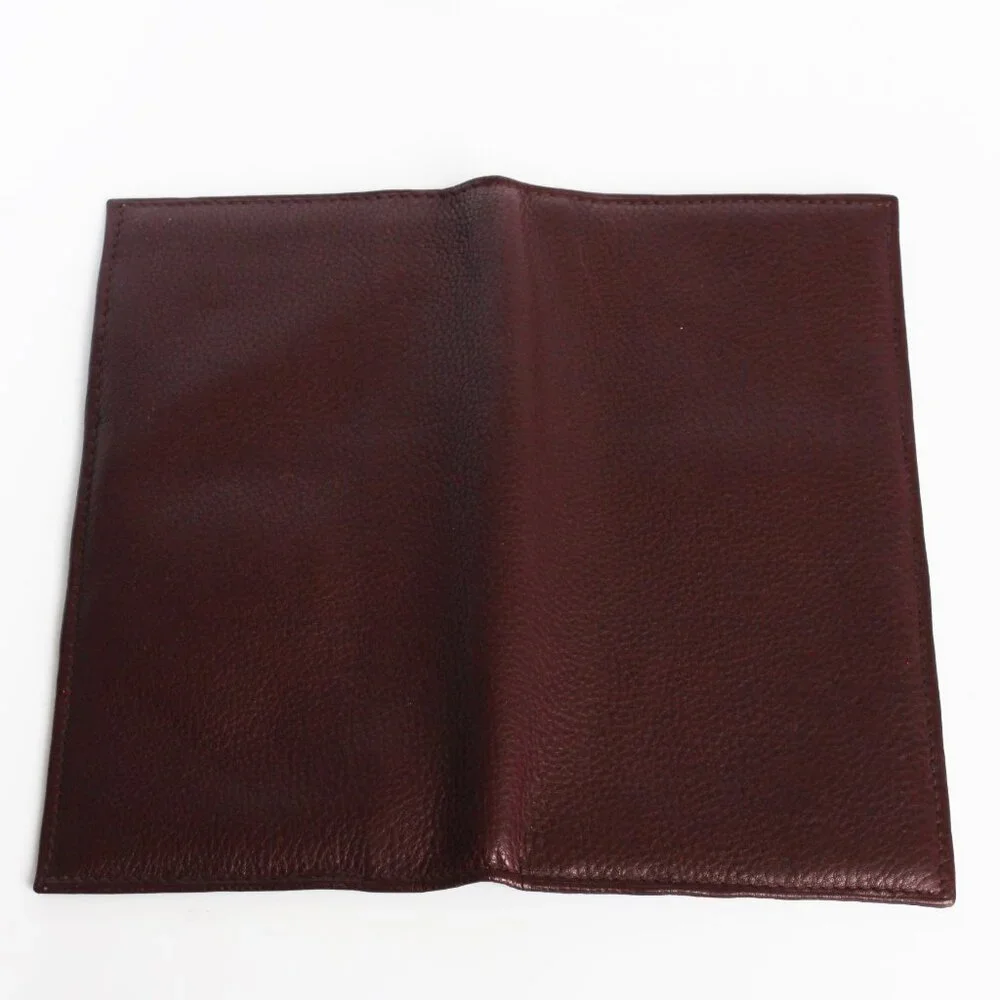 Tano Wallet Bifold Burgundy Pebble Leather Travel Organizer NWOT NOS
